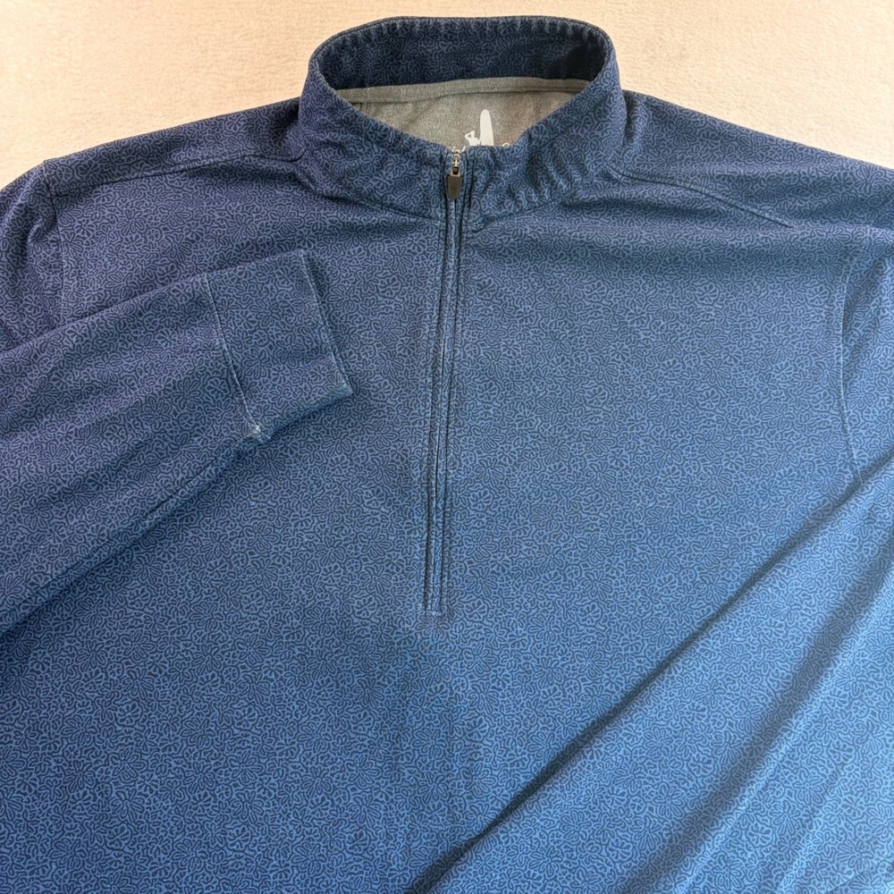 Johnnie-O Mens Quarter Zip Pullover Lake Blue Floral JMKO3940 Large